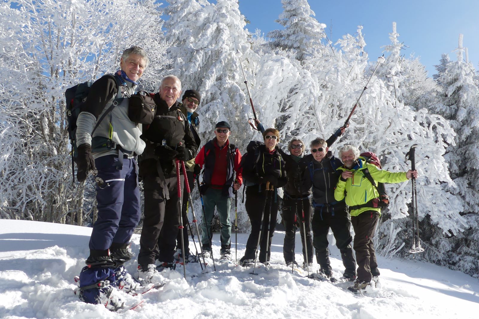 Raquette en Bauges- groupe- Club alpin Ouest Lyonnais