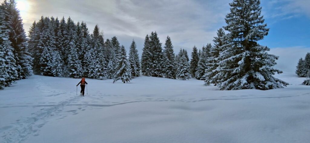 Raquette Glières-montée aux Mouilles-Janvier 2026-Club Alpin Ouest Lyonnais