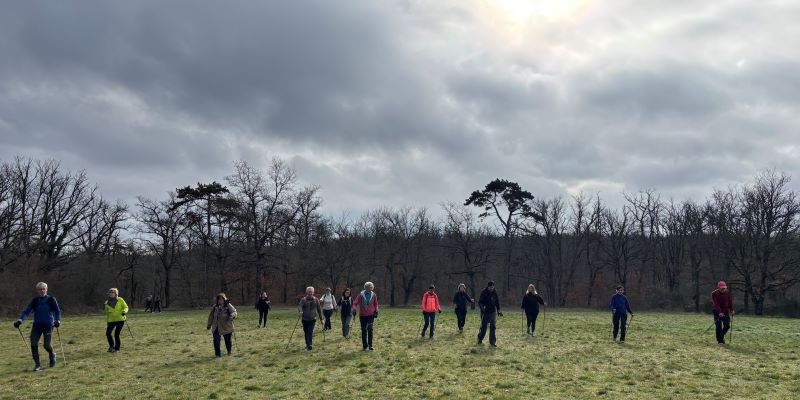 Parcours découverte de la marche nordique au Parc de la Croix Laval à Charbonnières
