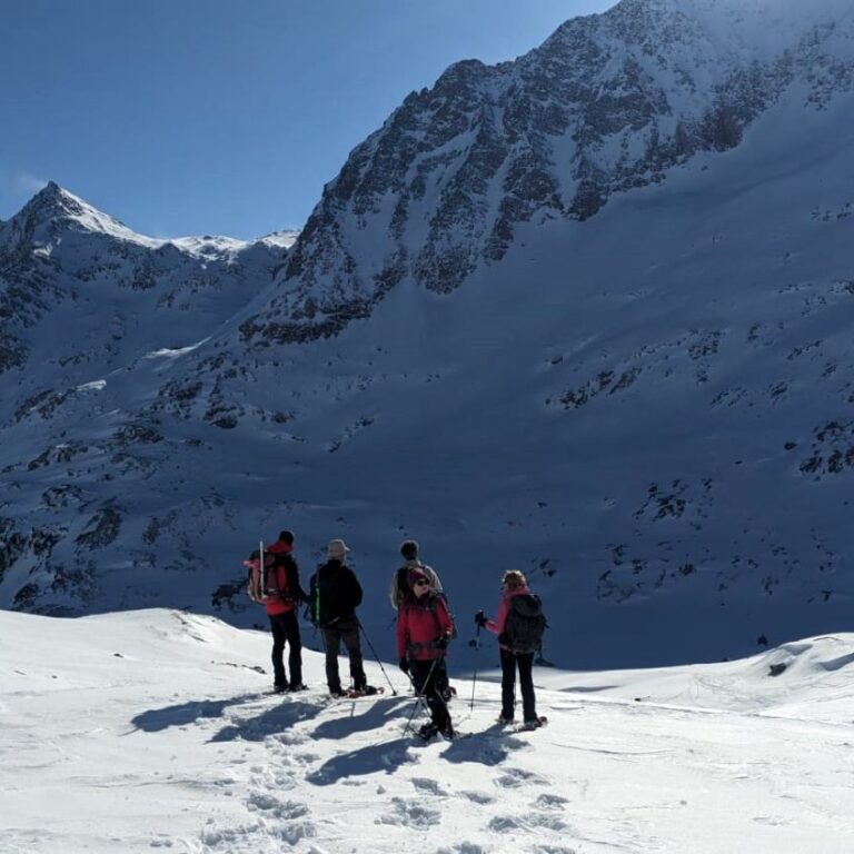 raquettes à Aussois-J1–arrivée au lac du genepy-mars 2024